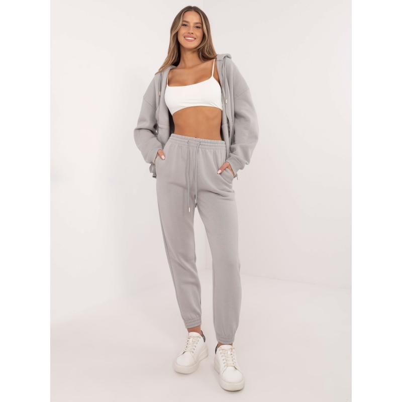 Světle šedé zateplené základní kalhoty ze soupravy