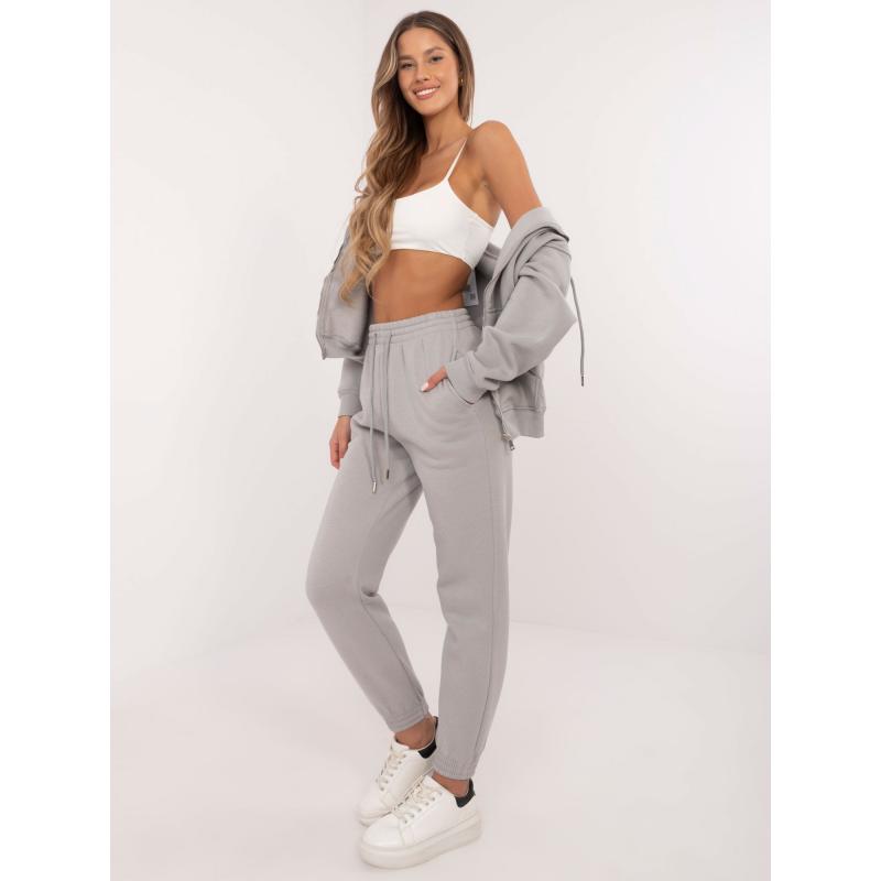 Světle šedé zateplené základní kalhoty ze soupravy