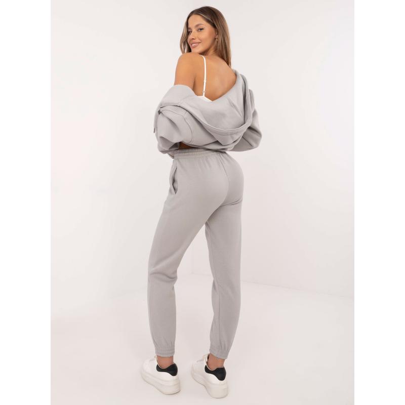 Světle šedé zateplené základní kalhoty ze soupravy