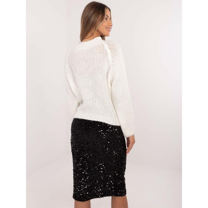 Ecru dámský svetr oversize s příměsí vlny