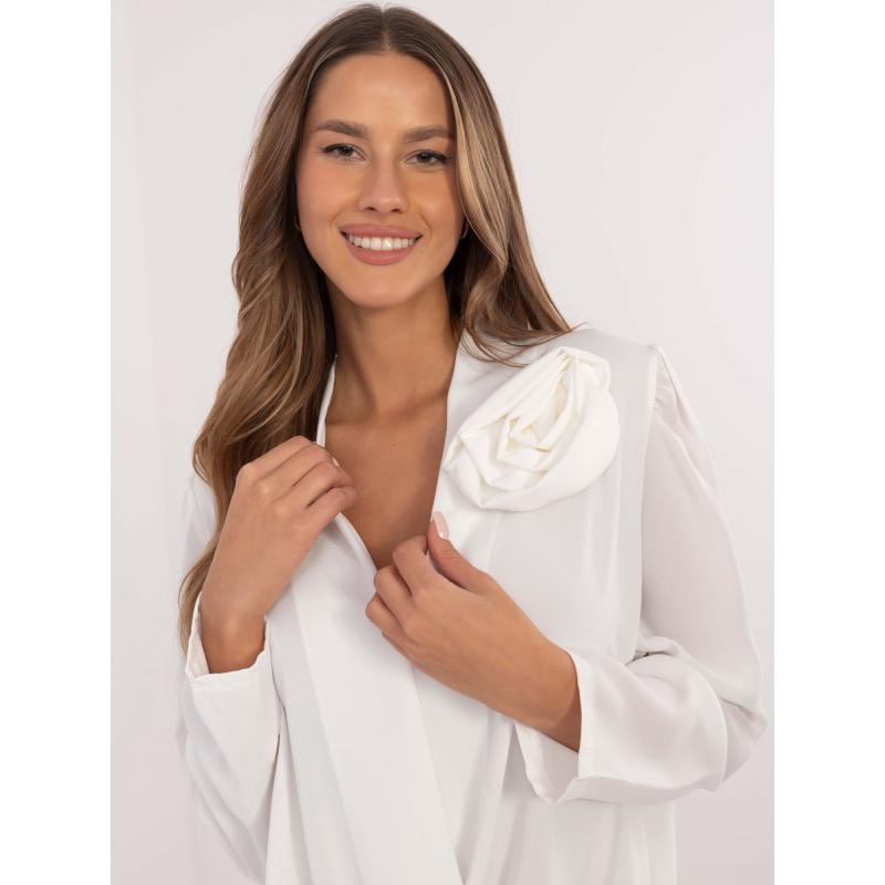 Fehér hosszú ujjú borítékos party blúz