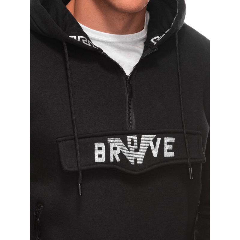 Pánská mikina na zip B1698 - černá