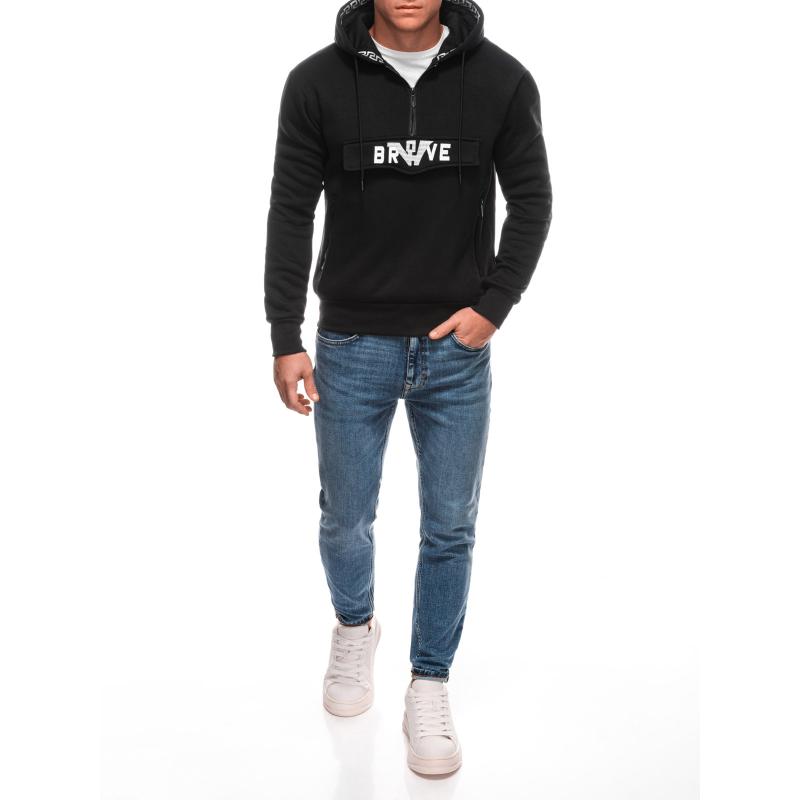 Pánská mikina na zip B1698 - černá