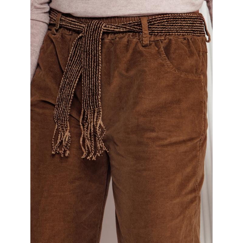 Dámské kalhoty jedné velikosti SOFTYLA s páskem velbloudí barva