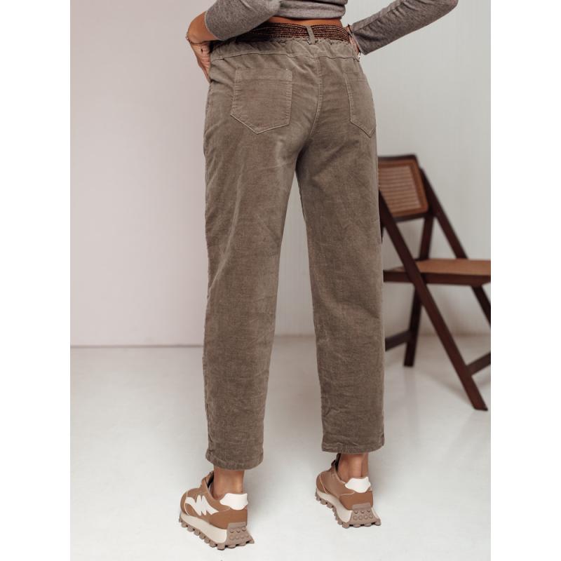 Dámské kalhoty SOFTYLA jedné velikosti s páskem khaki barva