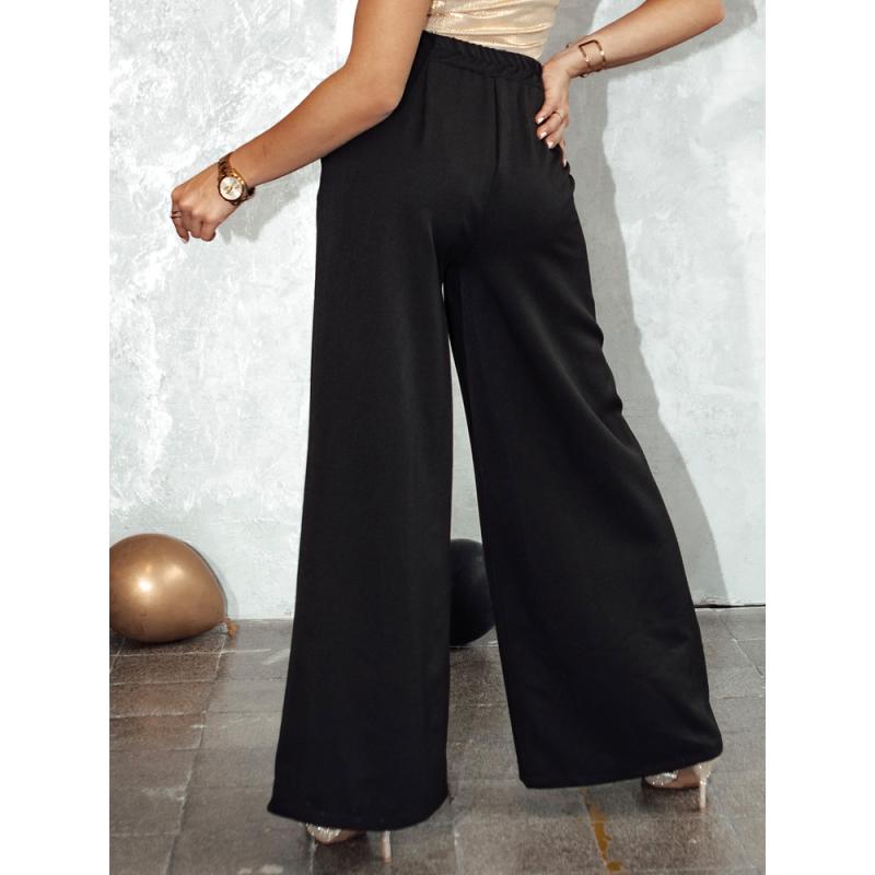 Dámské široké kalhoty ELEGAFIT černé