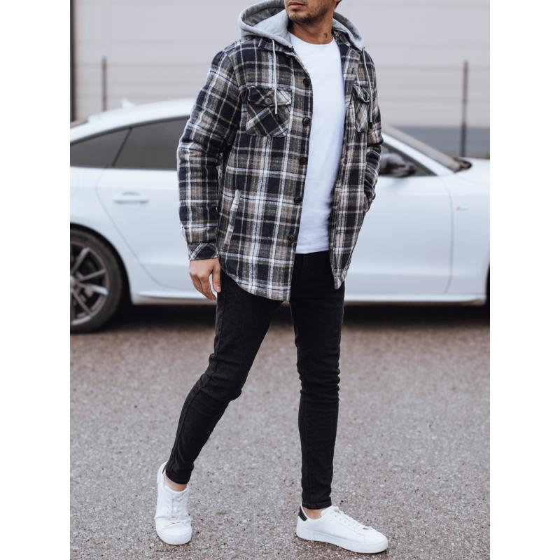 Pánská bunda s kapucí tmavě modrá