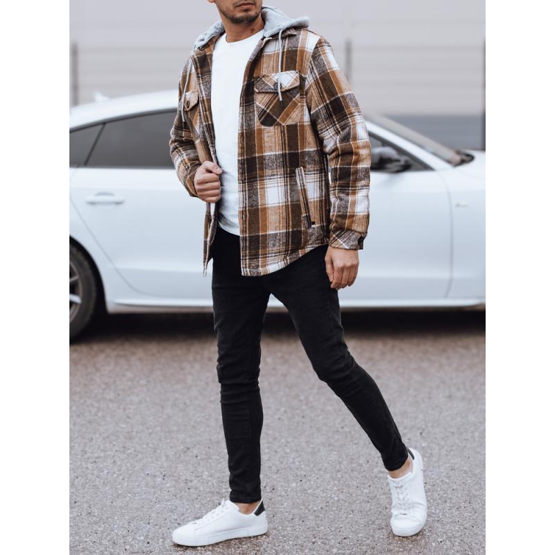 Pánská bunda s kapucí béžová