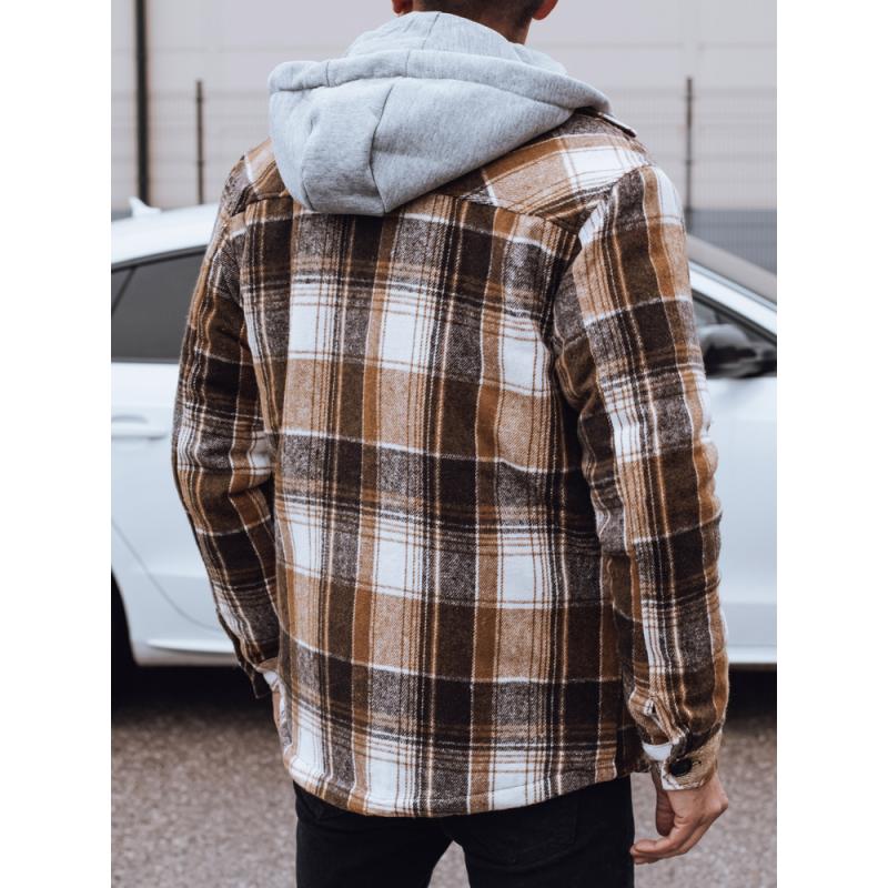 Pánská bunda s kapucí béžová