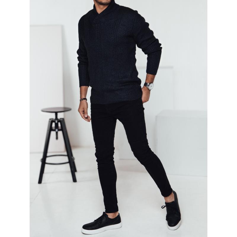 Férfi sötétkék pulóver