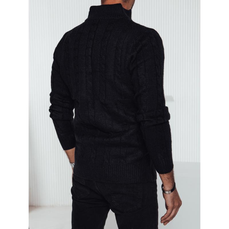 Pánský svetr s rozšířeným límcem černý