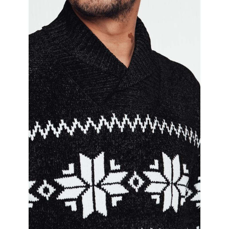 Pánský svetr s límečkem černý