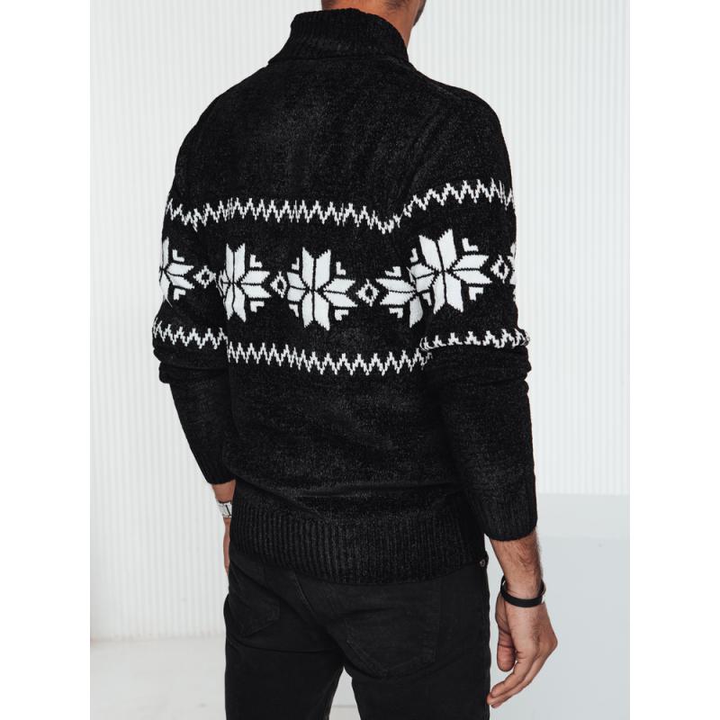 Pánský svetr s límečkem černý