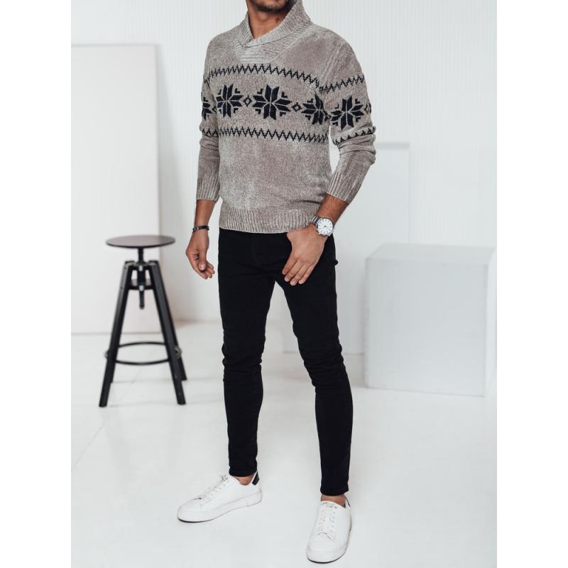 Pánský svetr s béžovým límcem