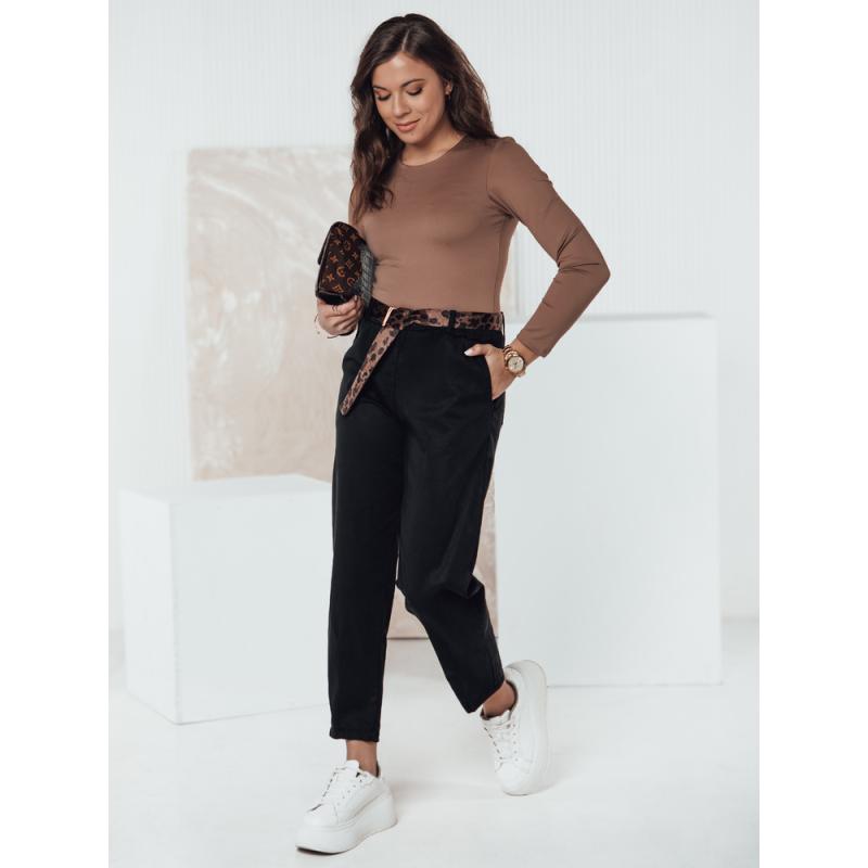 Jedna velikost dámských kalhot LEOCINCIN s páskem černá