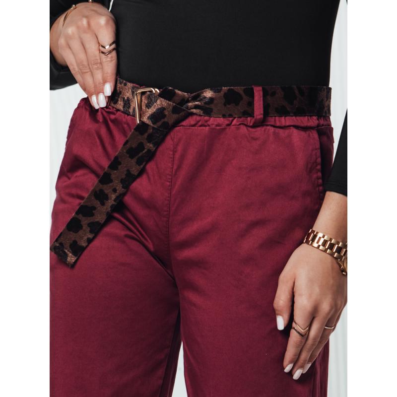 Jedna velikost dámských kalhot LEOCINCIN s páskem vínová