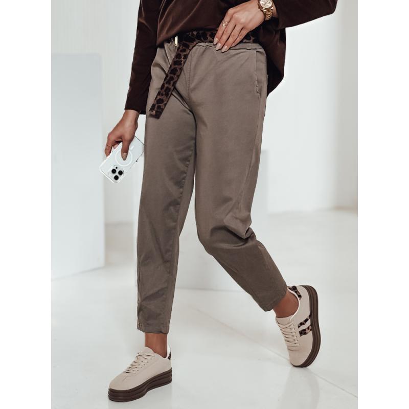 Jedna velikost kalhot LEOCINCIN s páskem v barvě khaki