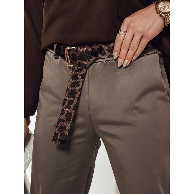 Jedna velikost kalhot LEOCINCIN s páskem v barvě khaki