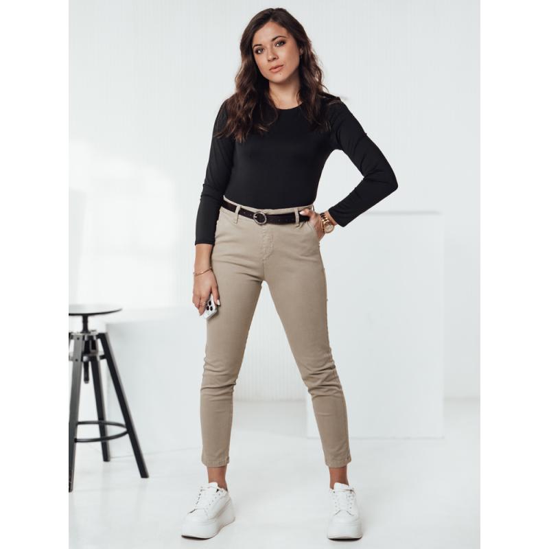 Dámské kalhoty TRENDIOSS s páskem béžové