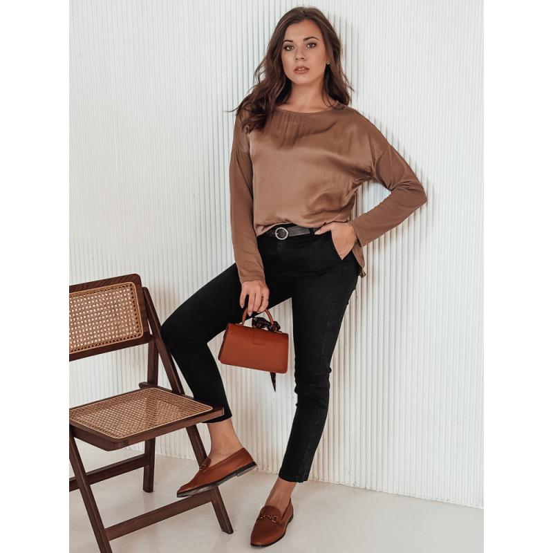 TRENDIOSS dámské kalhoty s páskem černé