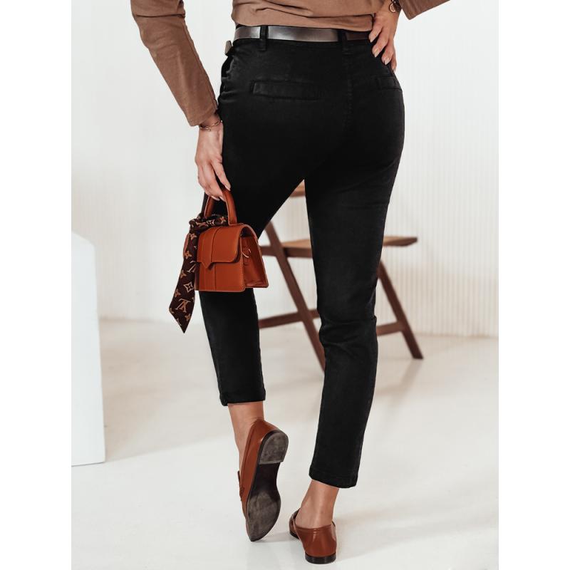 TRENDIOSS dámské kalhoty s páskem černé