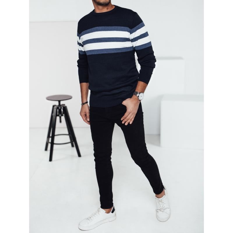 Férfi sötétkék pulóver