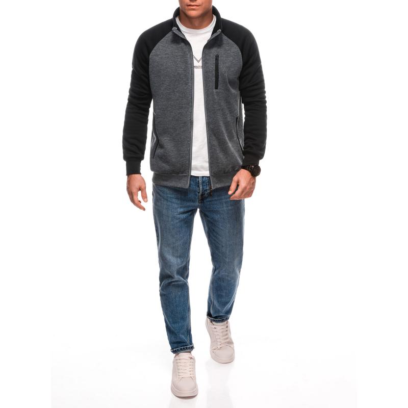 Pánska mikina na zips B1701 - tmavomodrá