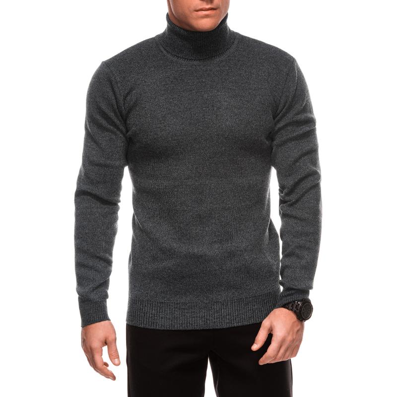 Pánský norský zimní svetr s vánočními vzory - černý V1