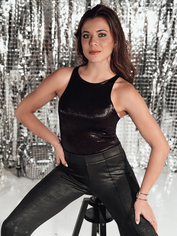 Dámske body SHIMMER čierne