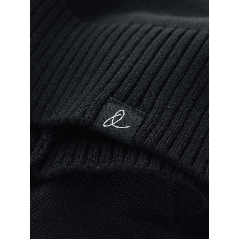 Férfi téli sapka pamut kötött anyagból - fekete V1