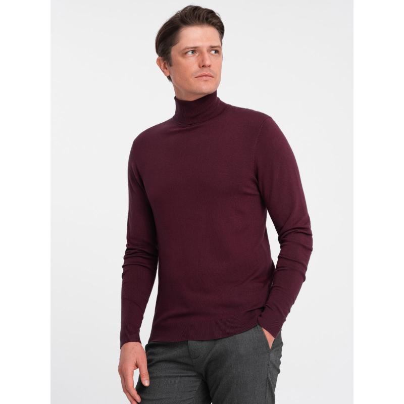 RELAXED FIT férfi pulóver mintákkal – olíva V2 OM-SWSW-0111