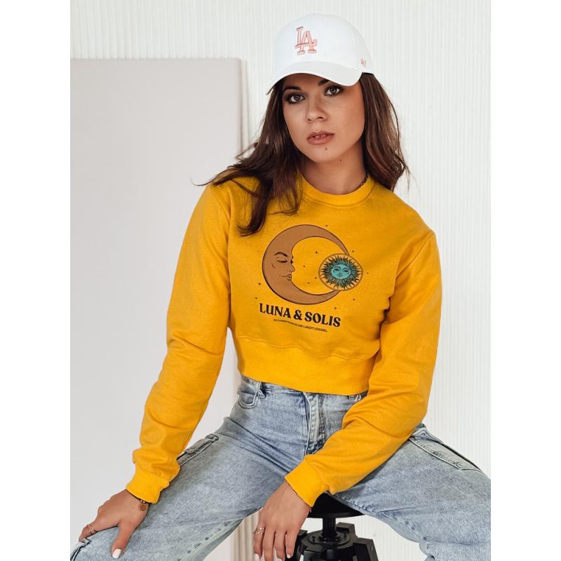 Dámská mikina LUNA crop top žlutá