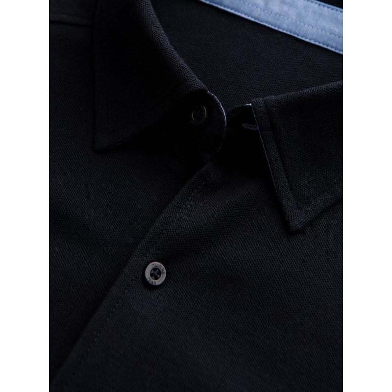 Pánske tričko SLIM FIT z ozdobnej tkaniny - modré V1