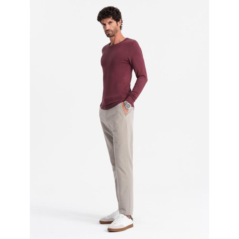 Klasický pánský svetr s kulatým výstřihem - zelený V13