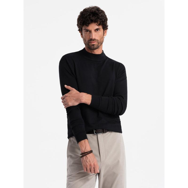 Pánský pletený poloviční rolák s viskózou - hořčicový V5