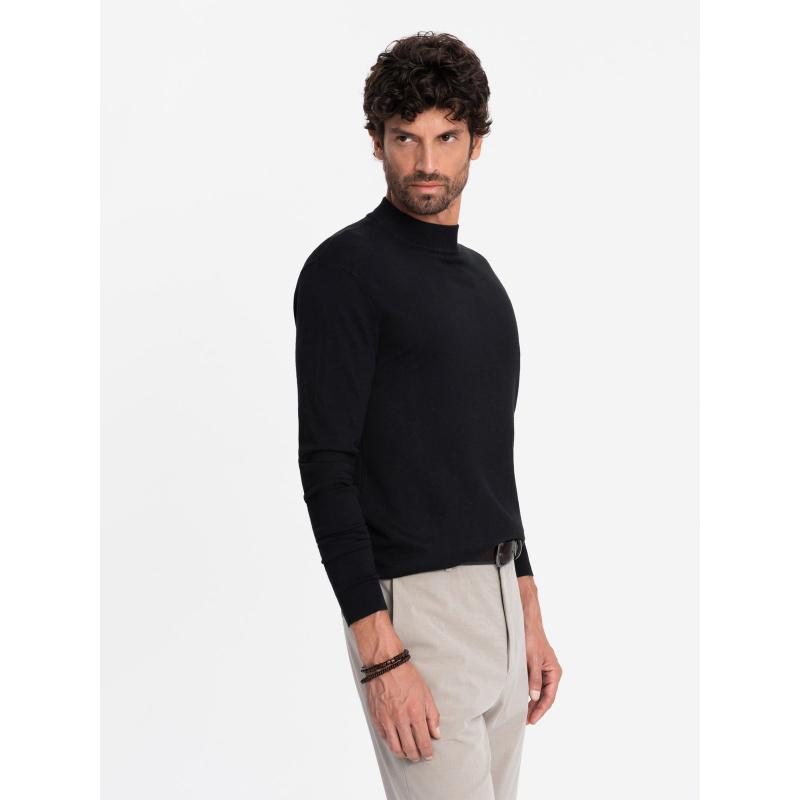 Pánský pletený poloviční rolák s viskózou - hořčicový V5