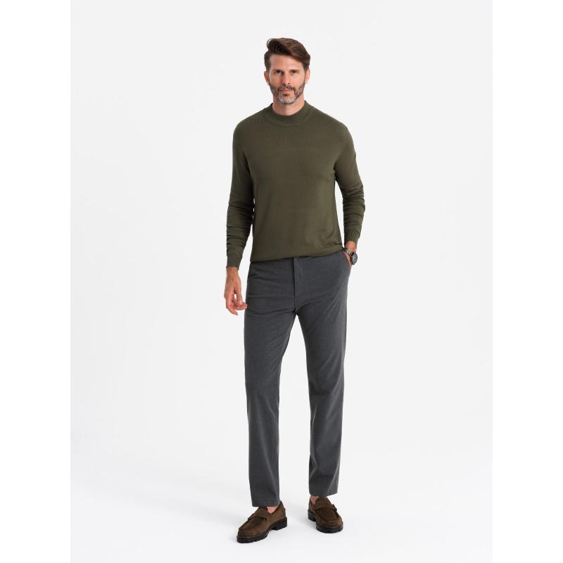 Férfi kötött félgarbó viszkózzal - mustár V5