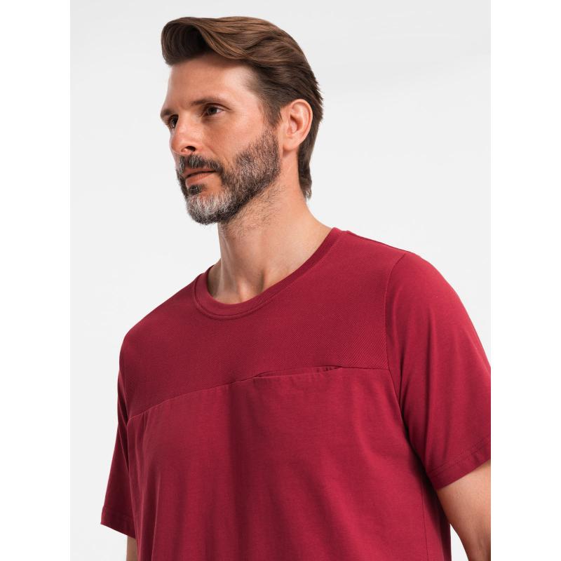 Pánské bavlněné tričko s jemnou výšivkou - krémové V2