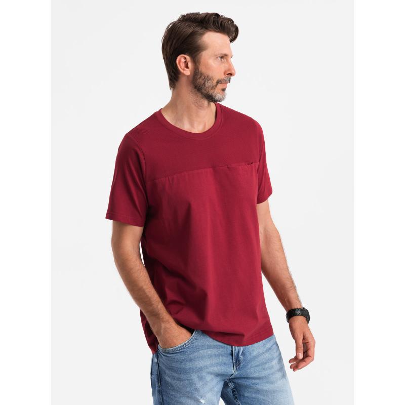 Pánské bavlněné tričko s jemnou výšivkou - krémové V2