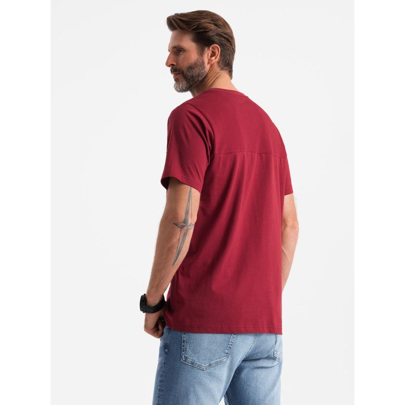 Pánské bavlněné tričko s jemnou výšivkou - krémové V2