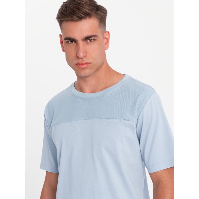 Férfi pamut póló finom hímzéssel - krém V2