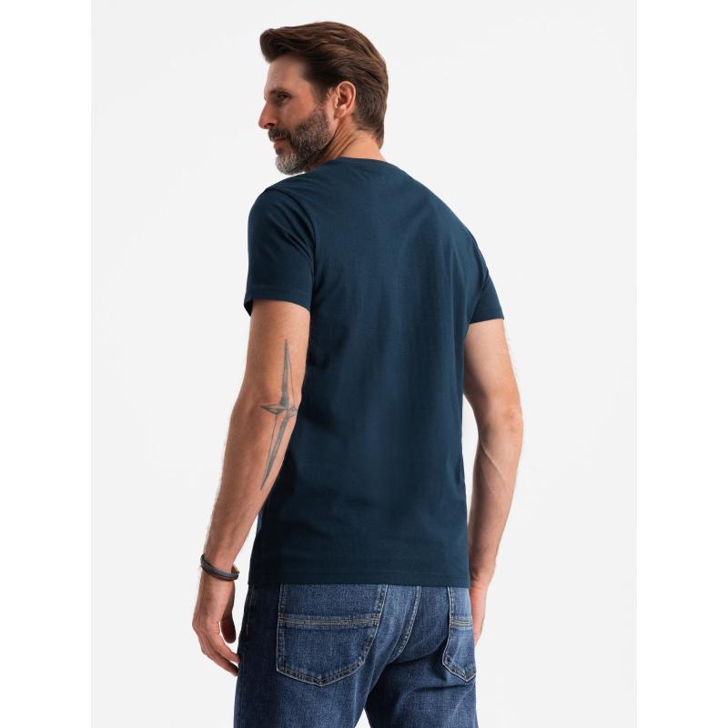 Pánske bavlnené tričko s jemnou výšivkou - krémová V2