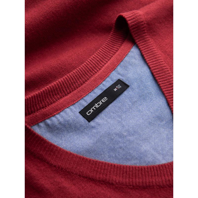 Elegantní pánský svetr s výstřihem do V - tmavě modrý V22