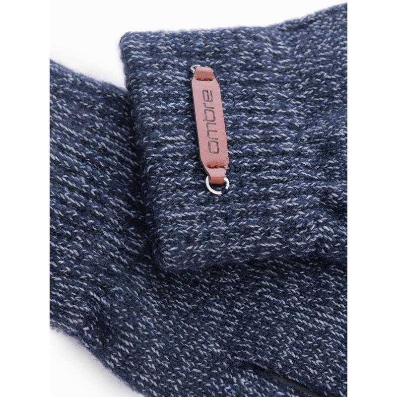 Pánské elegantní rukavice z vlněné směsi - grafitová melanž V2