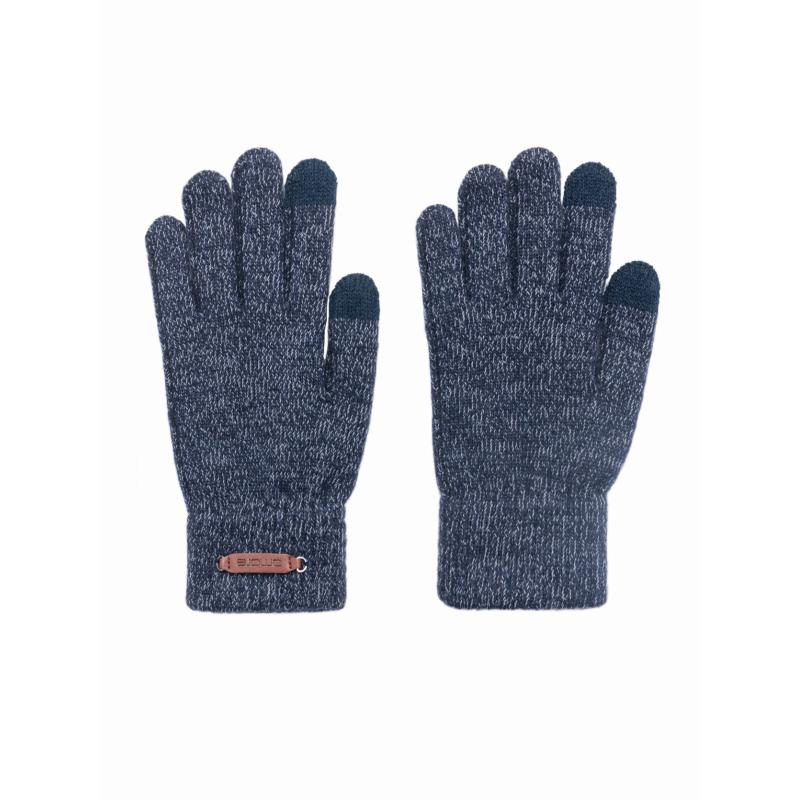 Pánské elegantní rukavice z vlněné směsi - grafitová melanž V2