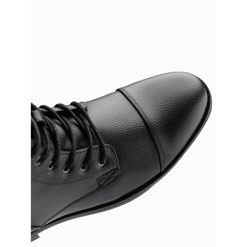 Férfi cipő öko bőrből, szigetelt magas felsőrésszel – fekete V1 OM-FOBO-0172 (BLACK)