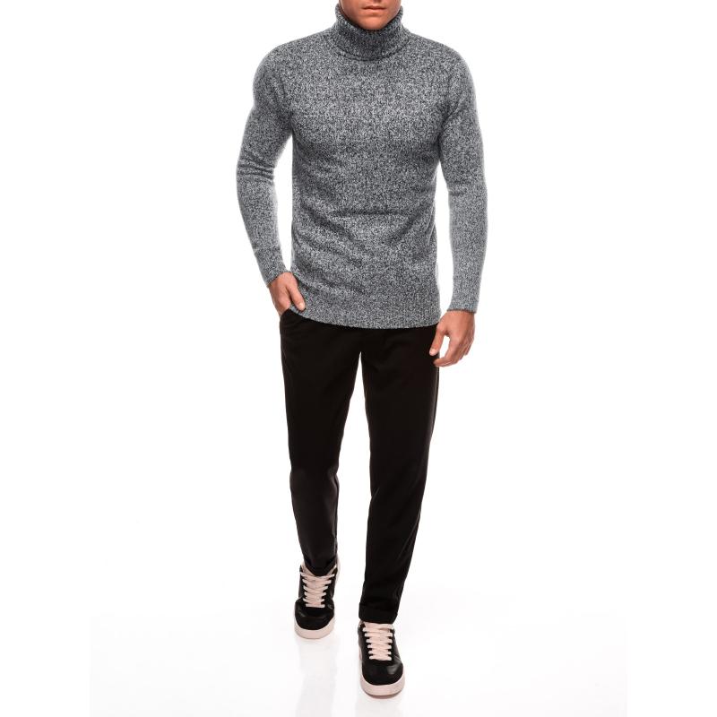 Pánská polokošile s výstřihem E247 - grafitově šedá