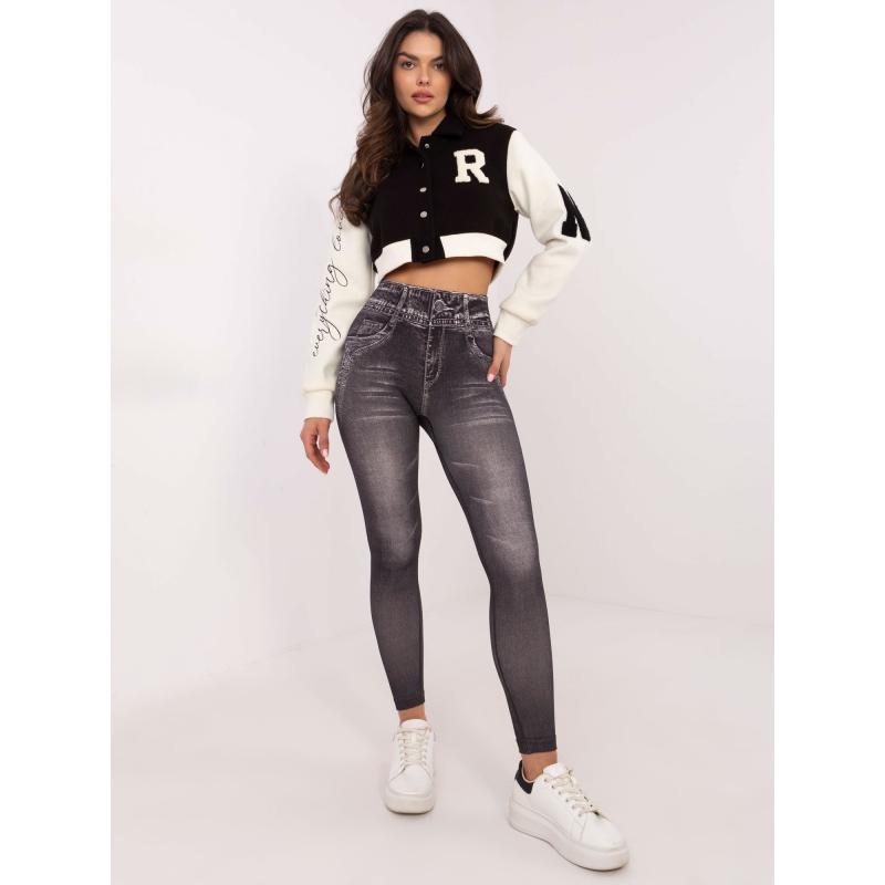 Černé dámské legíny z imitace džínoviny