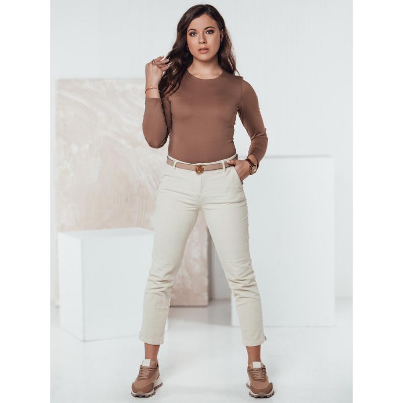 CORDFINE női kordbársony nadrág világos bézs