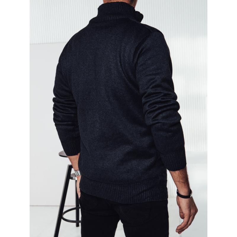 Férfi zsinóros pulóver sötétkék